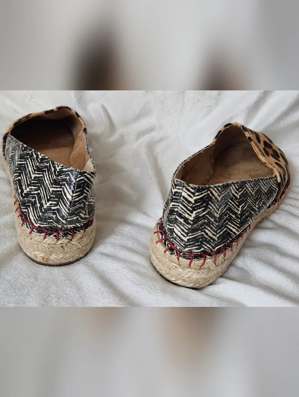 Soft Surroundings Leopard & Geometric Print Espadrilles in Tan & Black - Size 7M
